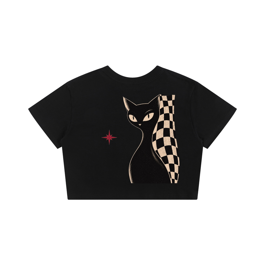 Babytee,Croptop,Halloween,Blackcat,Fashion,Boho,Blacktee