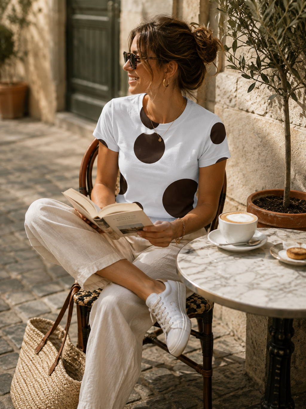 Chocolate Dot Crop Tee