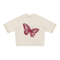 butterflysweatshirt,shortsleevesweatshirt,boxyfit,cottonsweatshirt,laceinspired,burgundybutterfly,lightapricot,vintagewash,relaxedfit