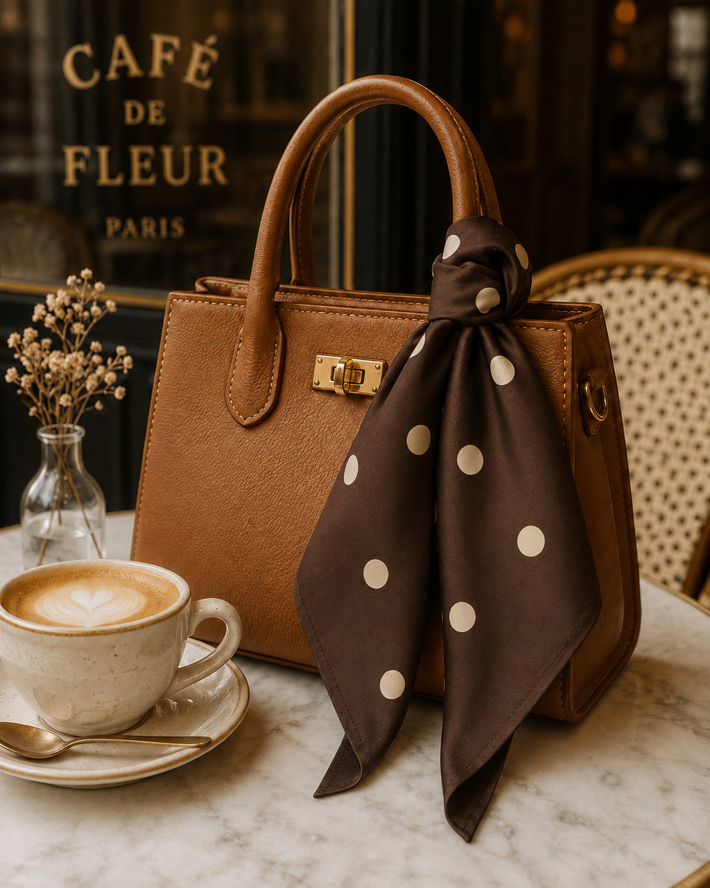 Chocolate Polka Bandana Scarf | AZAL RŪH