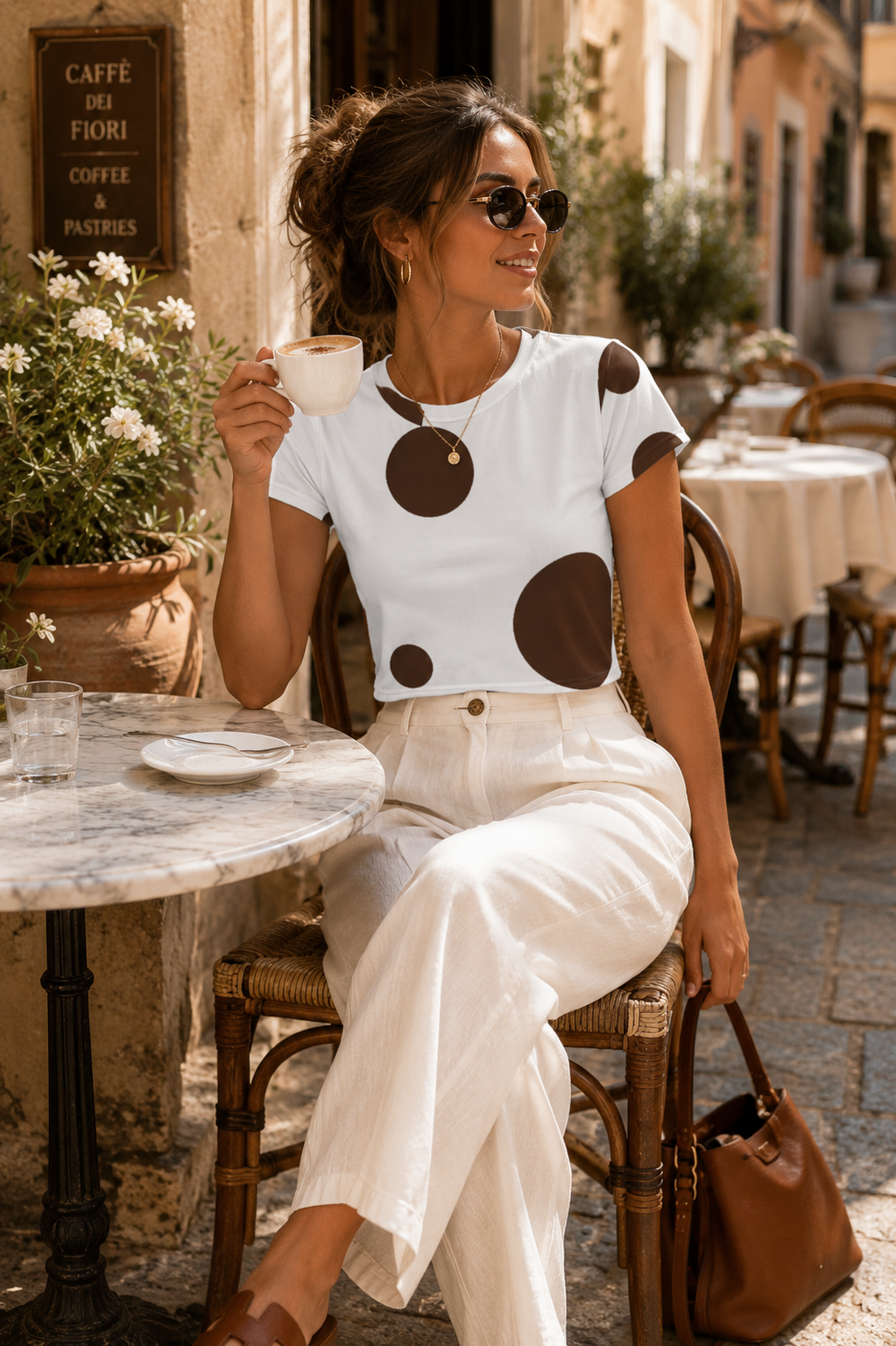 Chocolate Dot Crop Tee