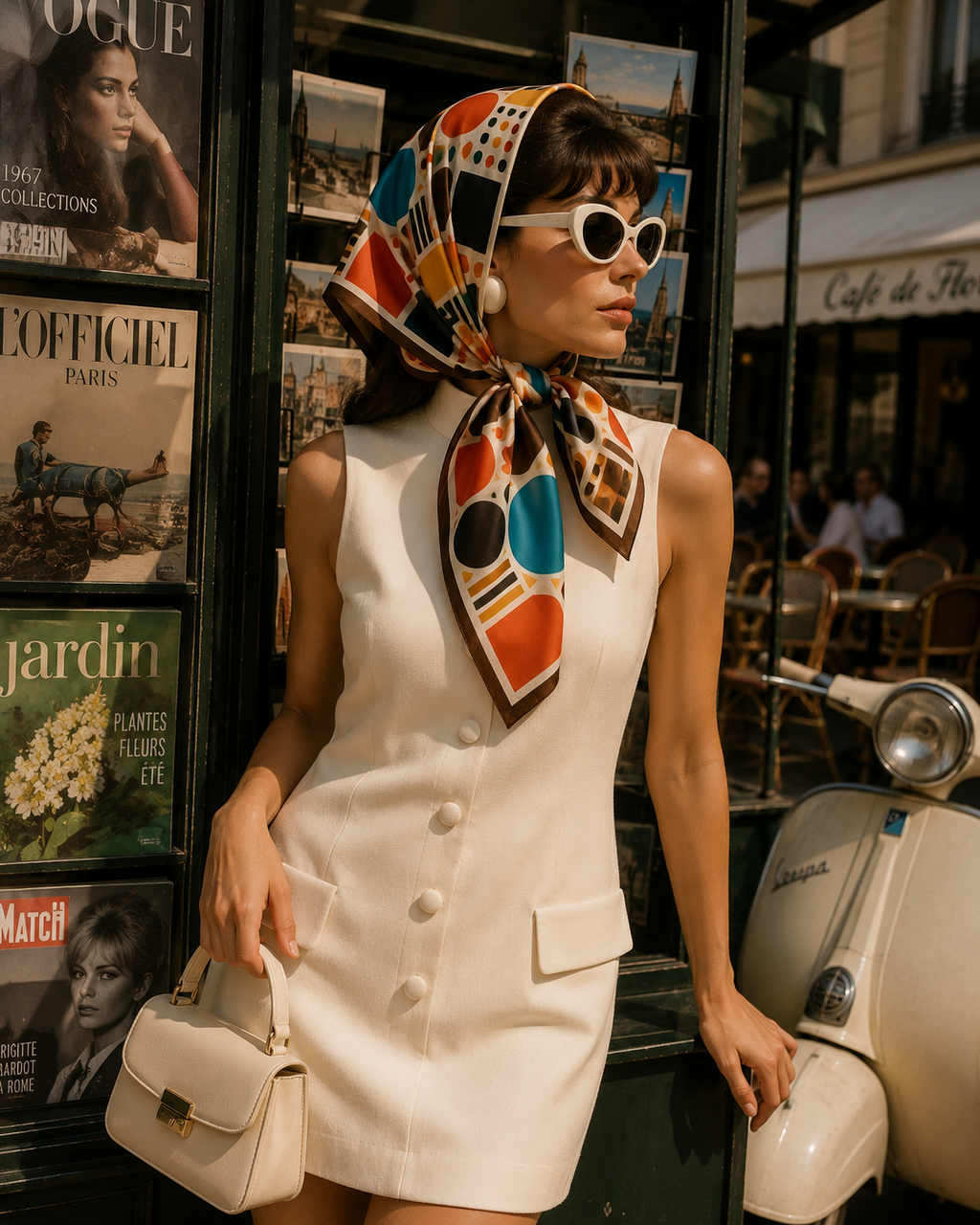 AZAL RŪH Retro 60s Geometric Bandana Scarf \| Hair & Neck Scarf