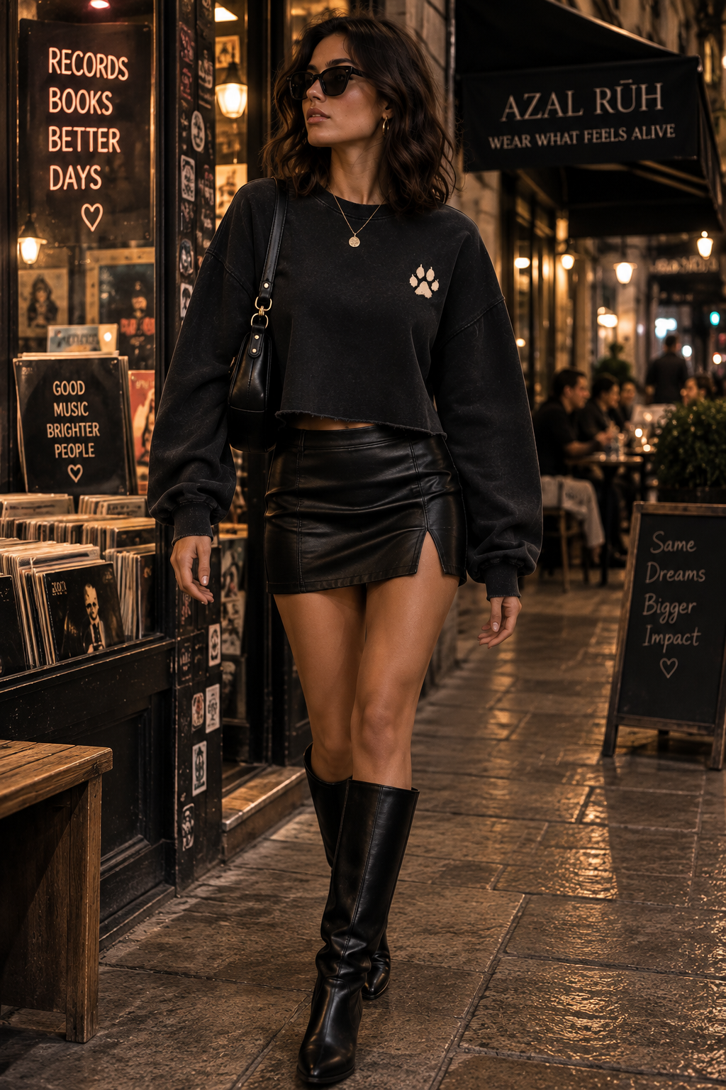 Leopard Muse Snow-Washed Cropped Sweatshirt