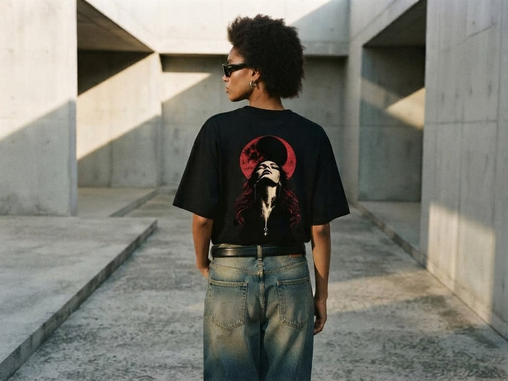 Crimson Moon Heavyweight Graphic Tee – AZAL RŪH