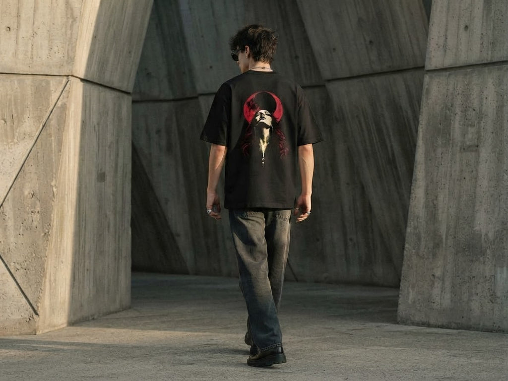 Crimson Moon Heavyweight Graphic Tee – AZAL RŪH