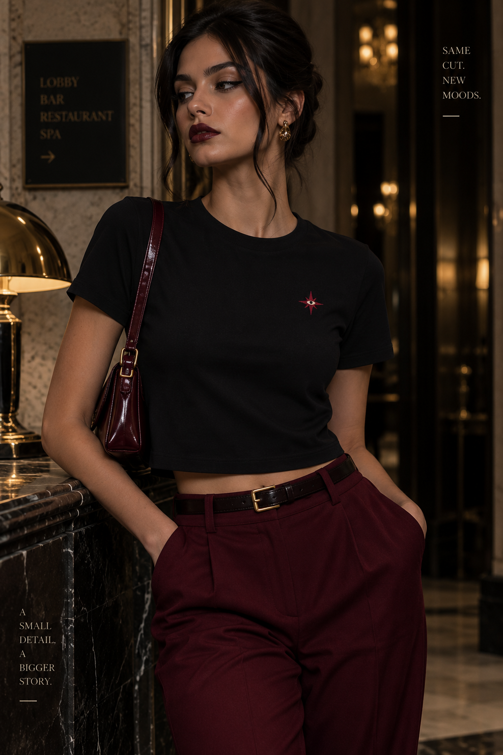 Black Cat Club Baby Tee – Halloween Edit | Women’s Black Cropped Tee- 200 GSM