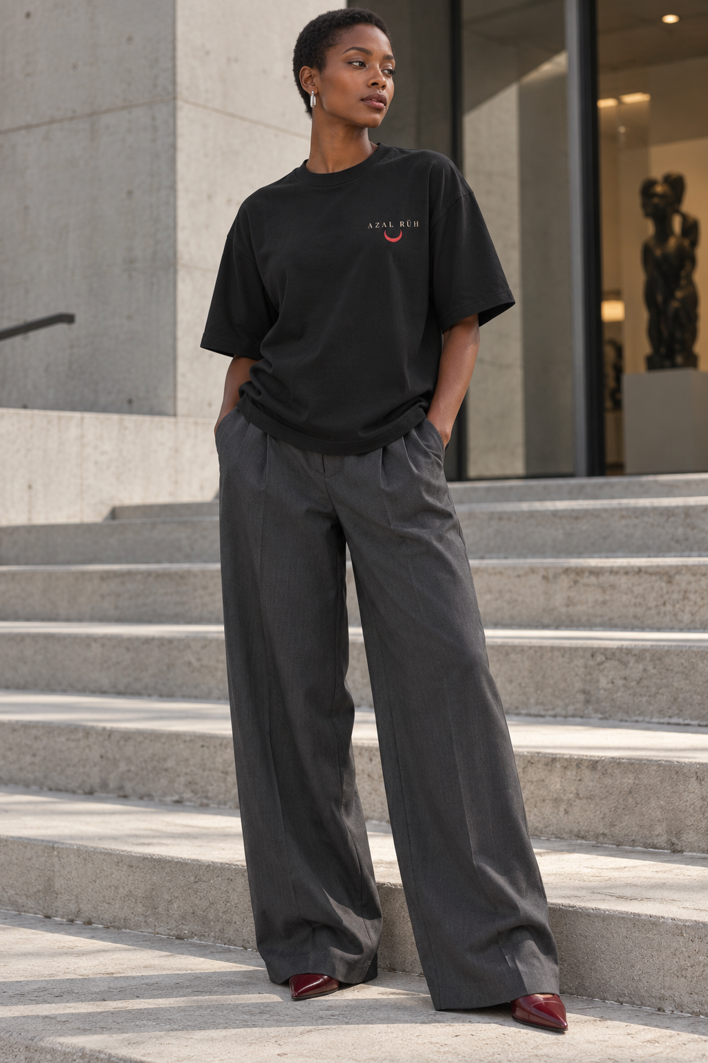 Crimson Moon Heavyweight Graphic Tee – AZAL RŪH