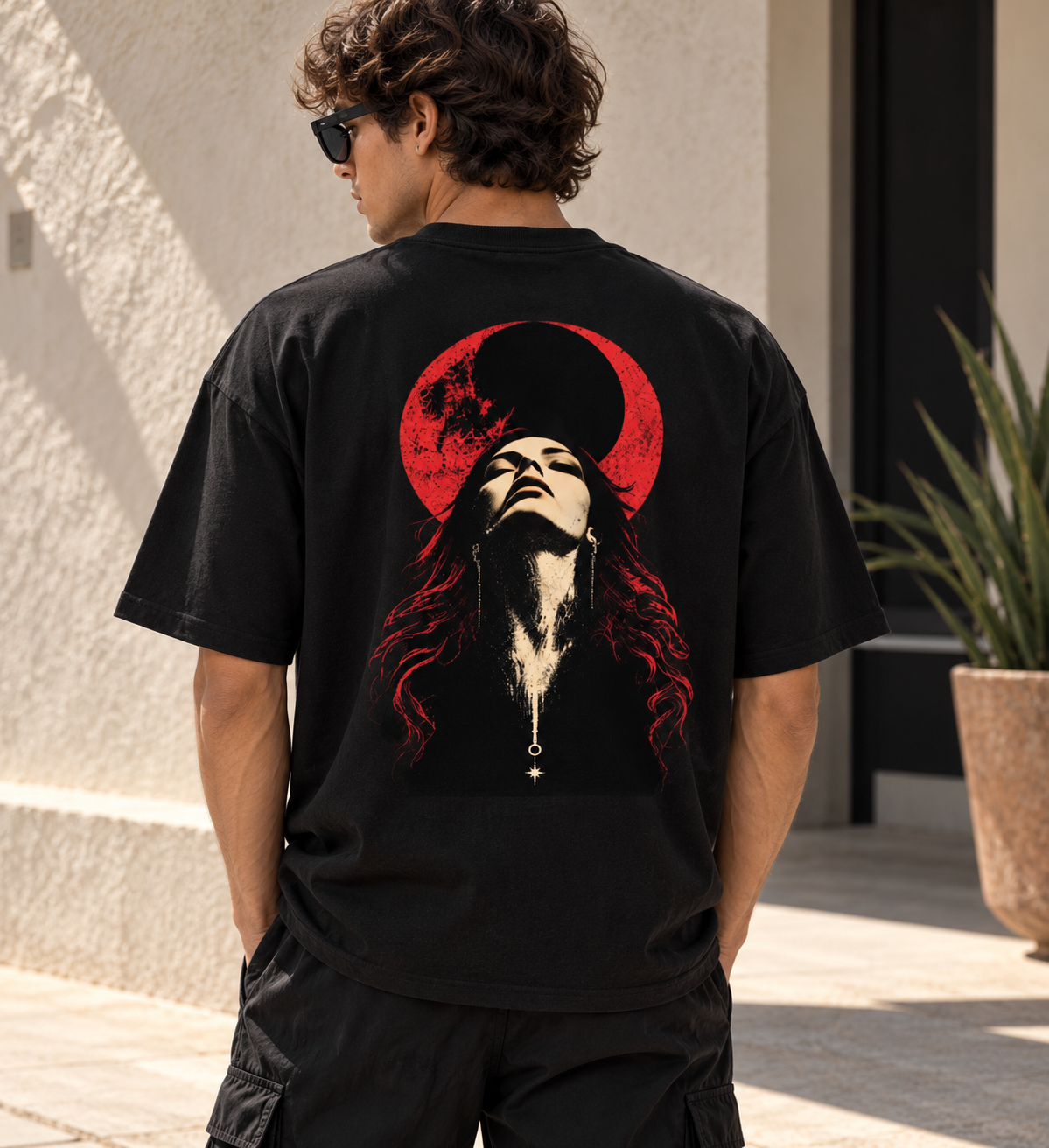 Crimson Moon Heavyweight Graphic Tee – AZAL RŪH