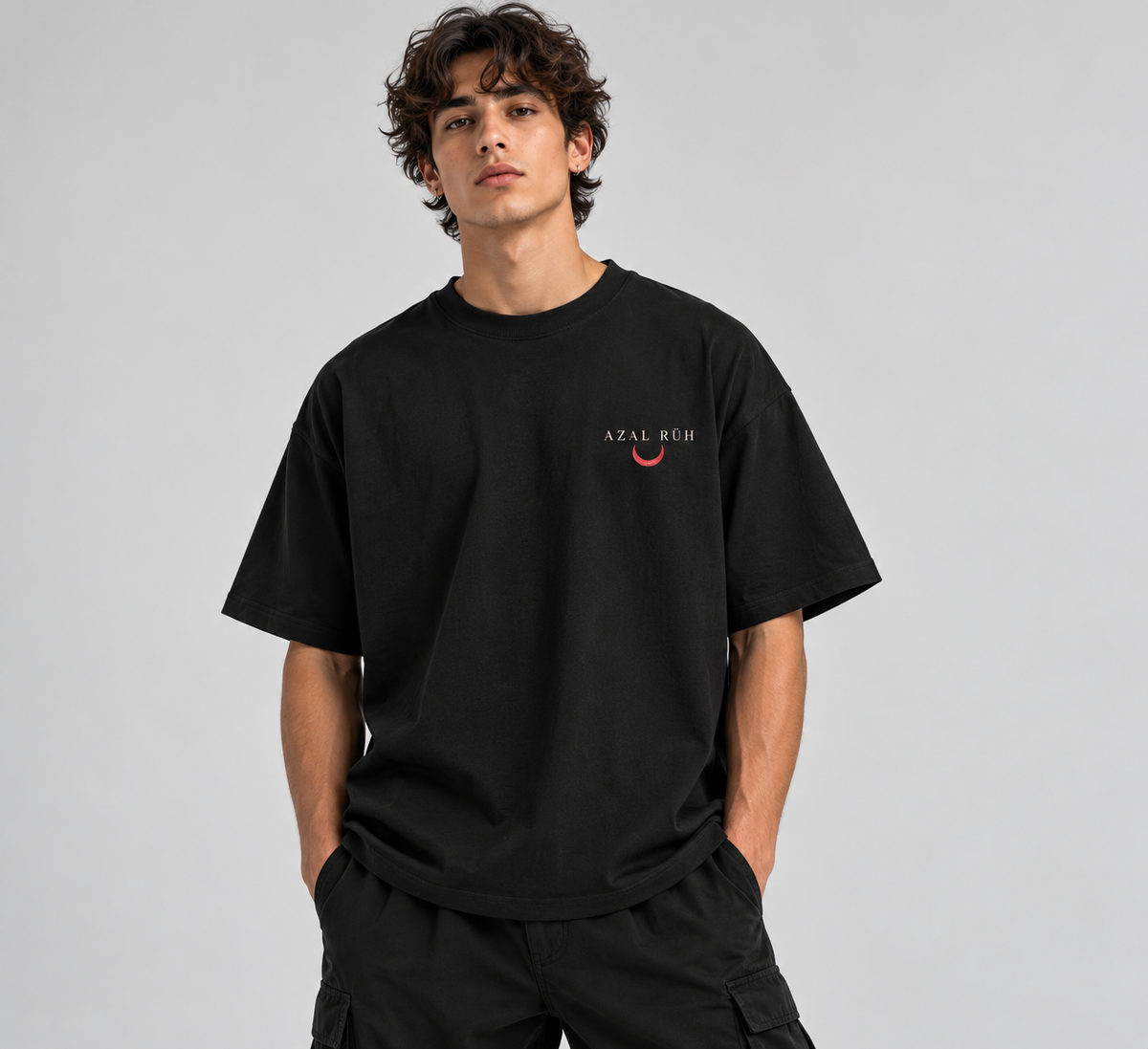 Crimson Moon Heavyweight Graphic Tee – AZAL RŪH