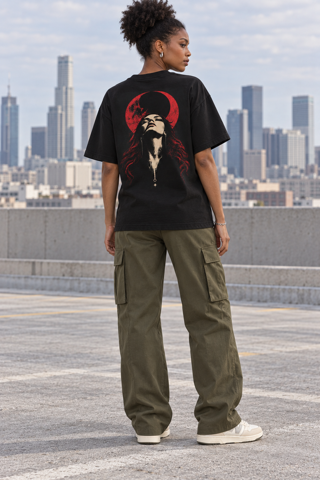 Crimson Moon Heavyweight Graphic Tee – AZAL RŪH