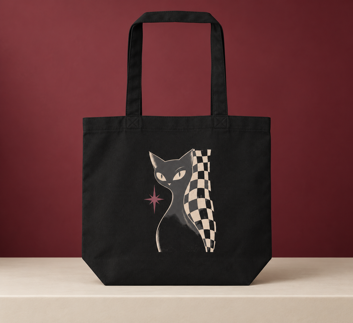 Retro Cat Organic Cotton Tote Bag | AZAL RŪH
