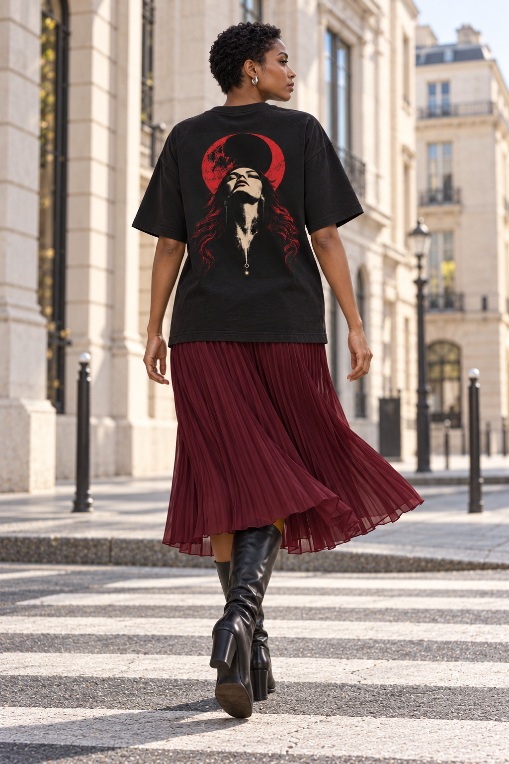 Crimson Moon Heavyweight Graphic Tee – AZAL RŪH