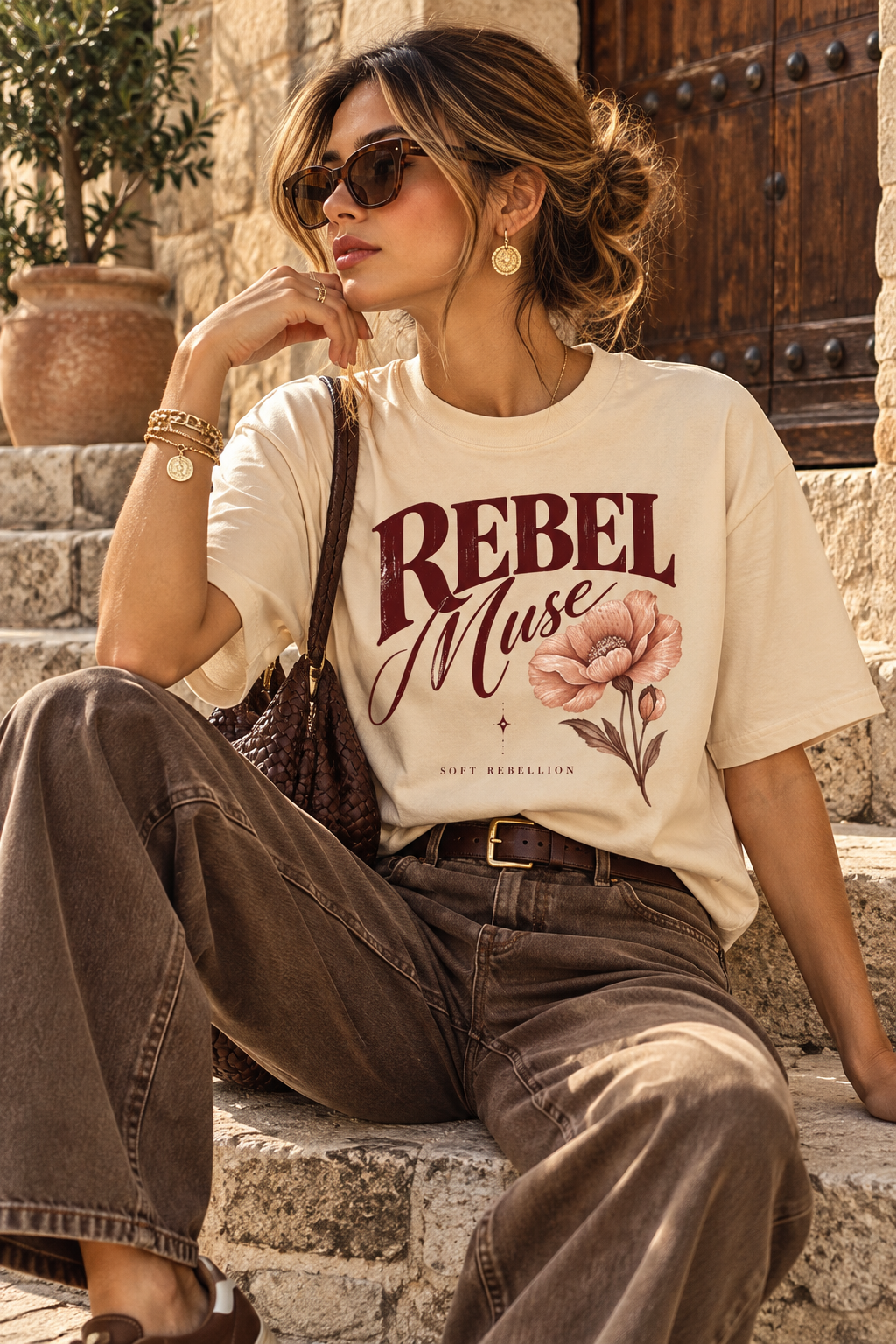 AZAL RŪH Rebel Muse Heavyweight Graphic Tee