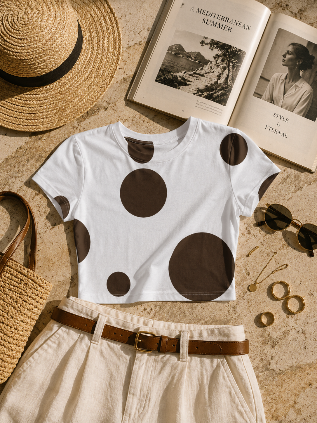 Chocolate Dot Crop Tee