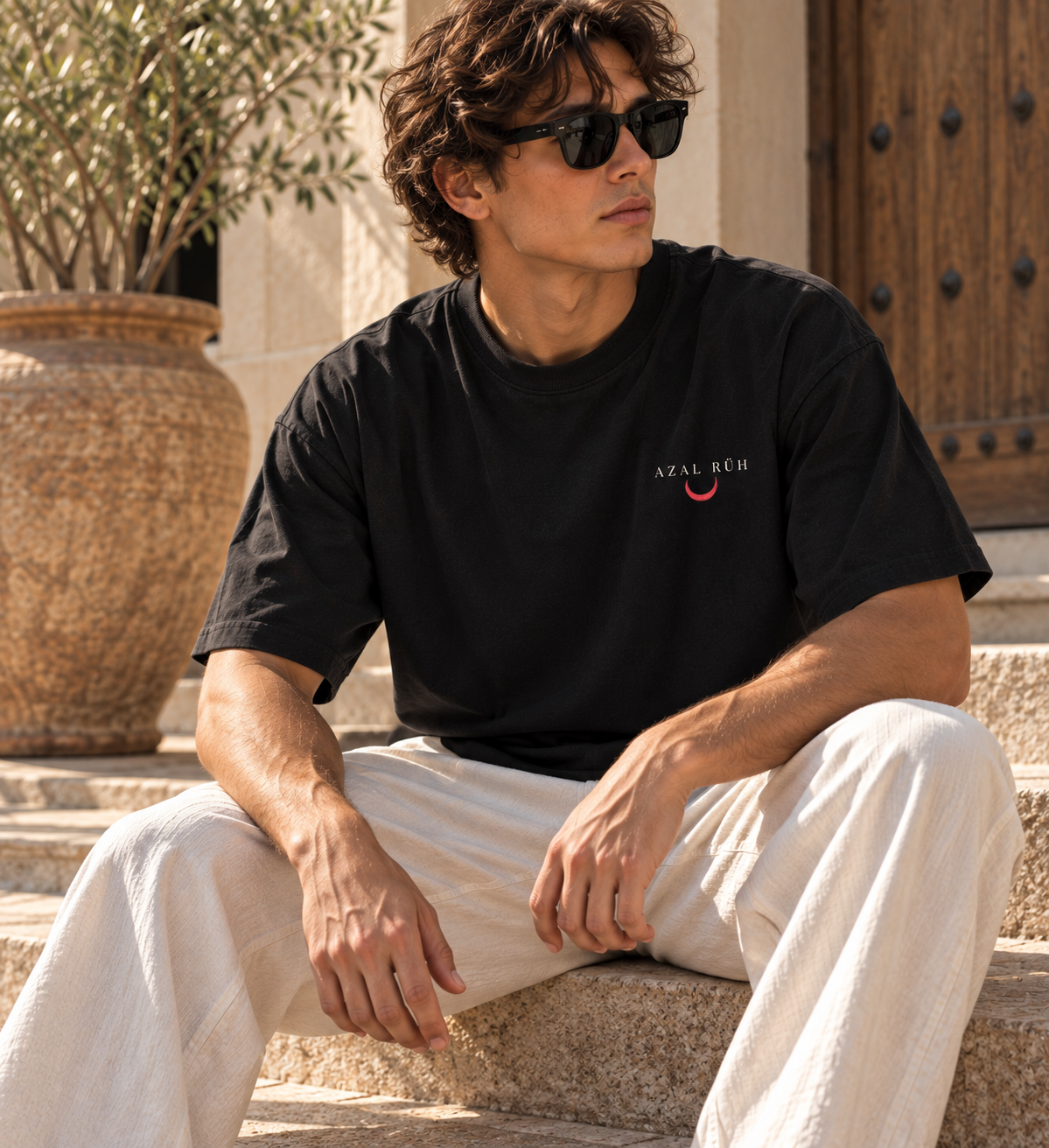 Crimson Moon Heavyweight Graphic Tee – AZAL RŪH