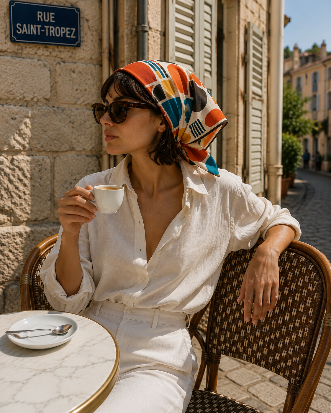 AZAL RŪH Retro 60s Geometric Bandana Scarf \| Hair & Neck Scarf