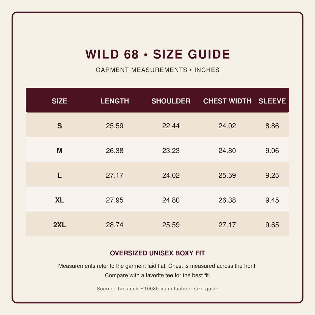 WILD 68 Leopard Boxy Tee — Burgundy