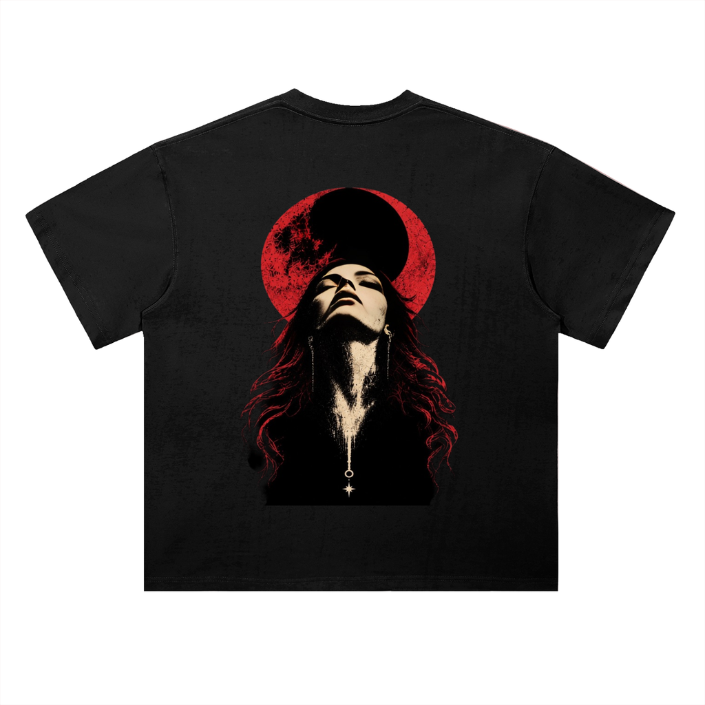 crimsonmoon,azalruh,graphictshirt,heavyweighttee,dropshouldertee,oversizedtee,gothictee,darkaesthetic,bohochic,alternativefashion,moontee,statementtee