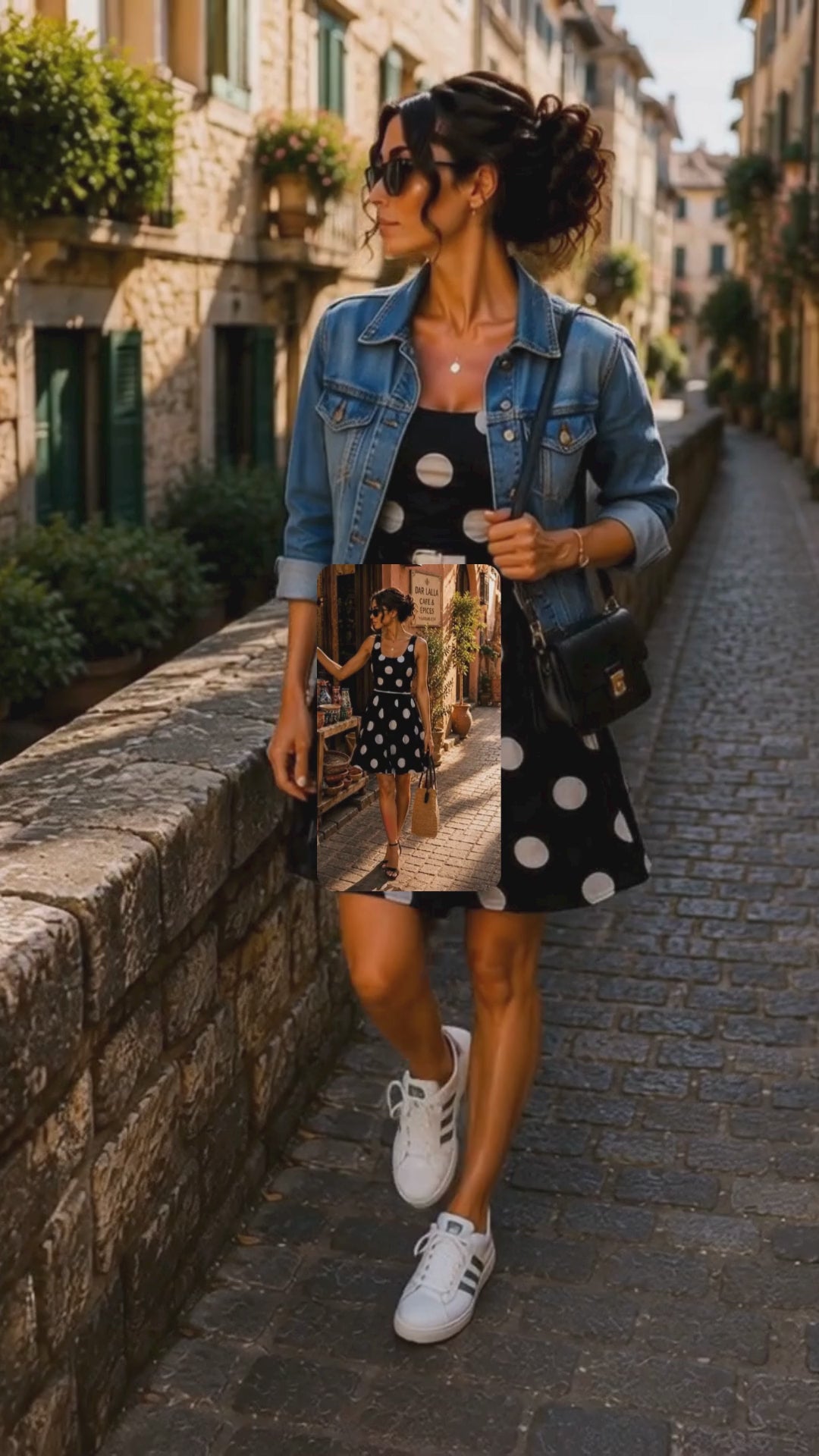 AZAL RŪH Black Ivory Polka Dot Skater Dress | Retro Fit & Flare Summer Dress
